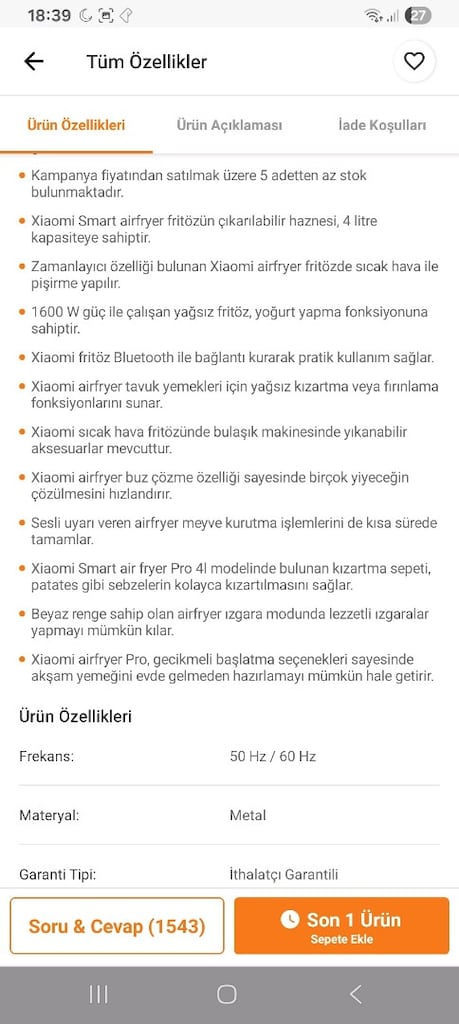 xiaomi airfryer mikrodalga - 5