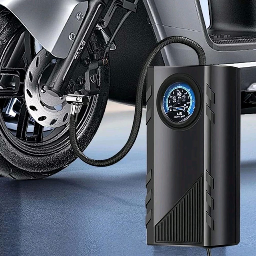 SLİM MODEL Göstergeli Lastik Hava Kompresörü Araba Oto Araç Lastik Şiş - 6
