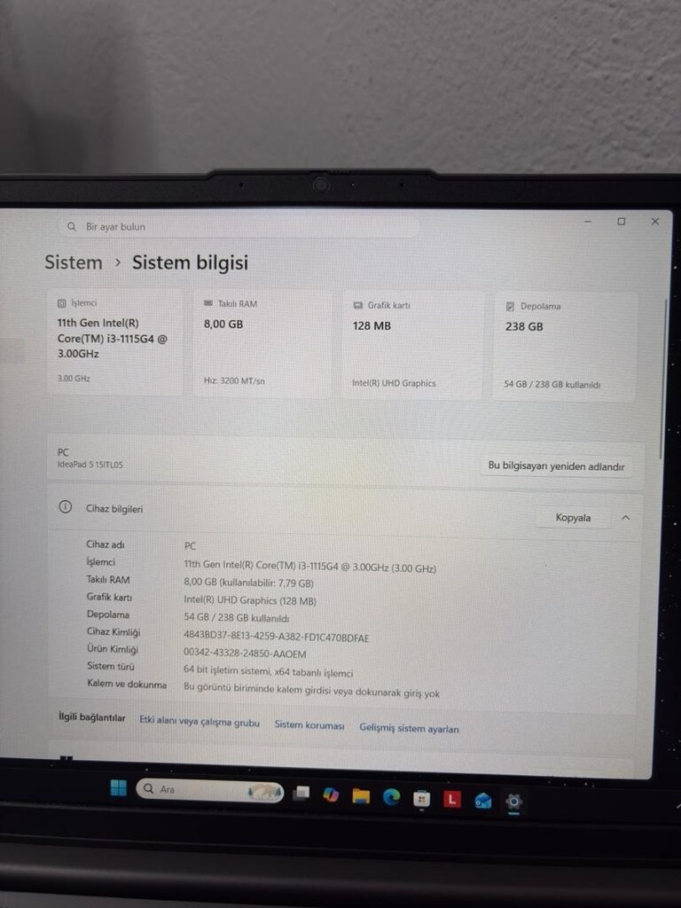 Lenovo IdeaPad 5 15ITL05 11.Nesil, Sıfıra Yakın, Premium Metal Kasa, Ç - 3