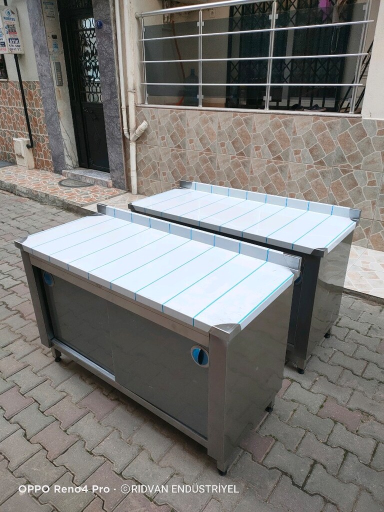 krom tezgah hazır mutfak paslanmaz çalışma tezgahı 140 cm kron tezğah - 13