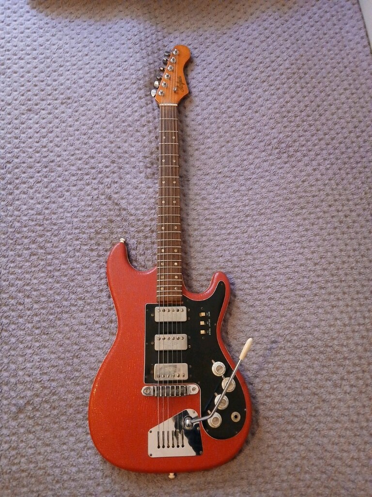 Elektro gitar hofner 1960 Red vinyl çok temiz çalışır durumda - 5