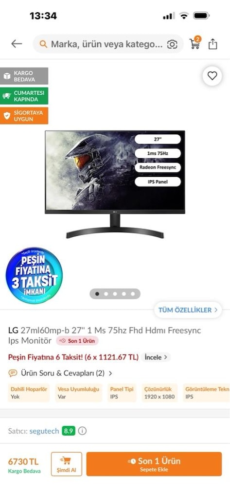 LG MONİTÖR 75 HZ 1 MS 27İNÇ - 4