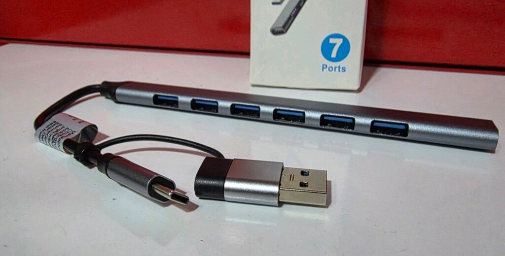 7 port USB girişli, TYPE C ve USB bağlantılı çoklayıcı. Sıfır kutulu - 7