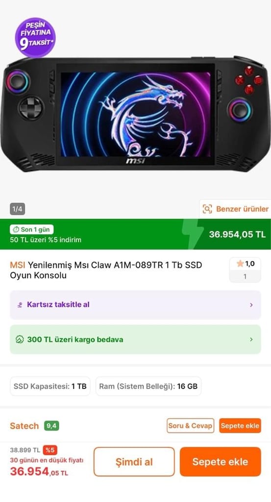 MSI CLAW MS 1t4 - 5
