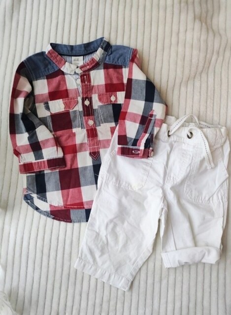 H&M BEBEK EKOSE GÖMLEK BERMUDA ŞORT TAKIM 2 5 AY zara Koton bgstore