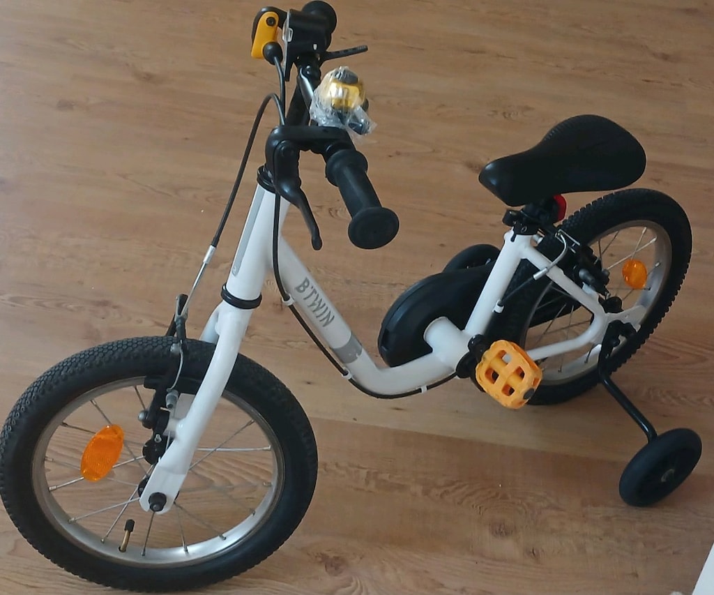 Btwin Discover 100 14 İnç Jant 3-5 Yaş Beyaz Çocuk Bisikleti YENİ GİBİ - 11