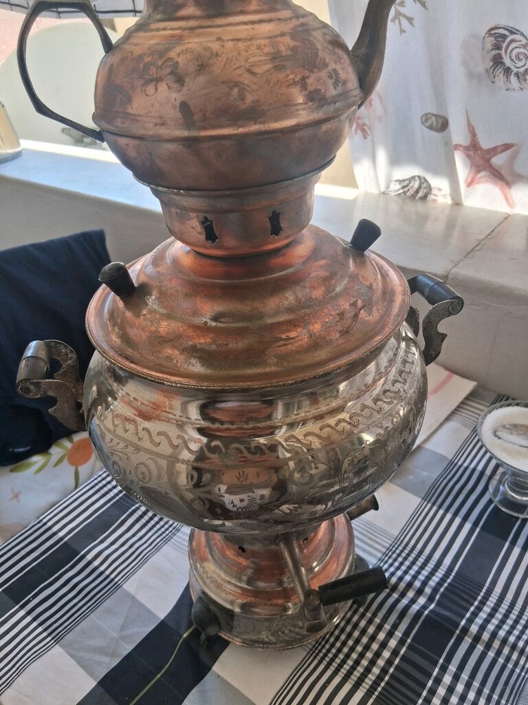 50 senelik Sapa sağlam Orjinal Erzincsn bakır Semaver - 3