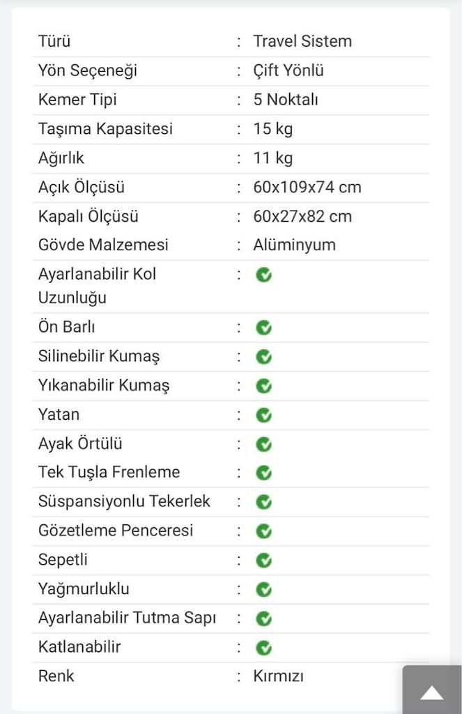 CASUAL Cadillac AIR bebek arabası travel sistem - 15