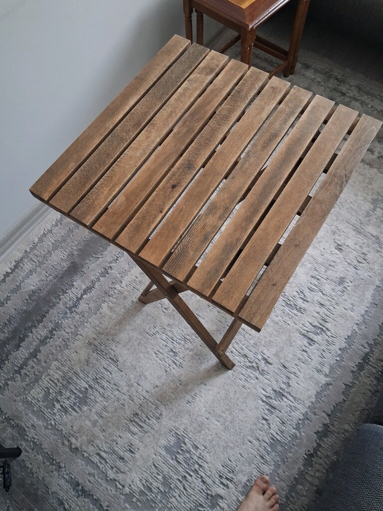 Ahşap Katlanabilir Balkon ve Bahçe Masası (50x50 cm) - 4