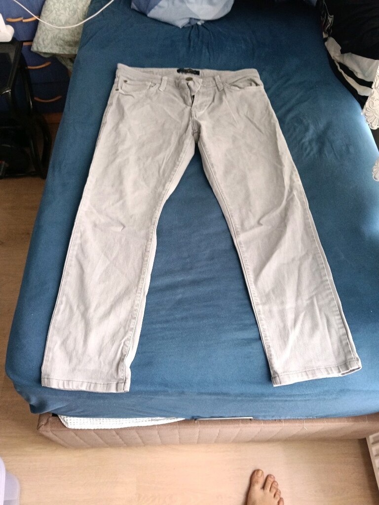 Gri Kot Pantolon mavi jeans - 2