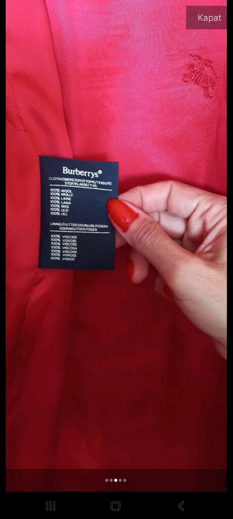 Burberry kırmızı kadın ceket - 3