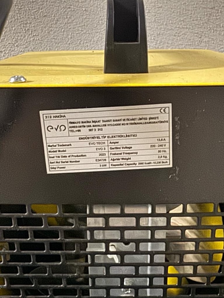 Endüstriyel fanlı hava ısıtıcı 3 kw - 3