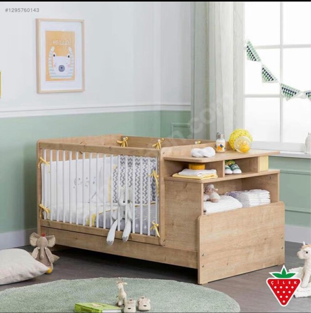 çilek mobilya yatak olabilen beşik( baby mocha model)