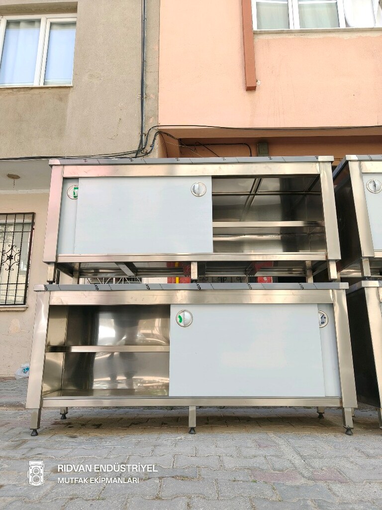 krom tezgah hazır mutfak krom çalışma tezgahı 190 cm paslanmaz krom - 10