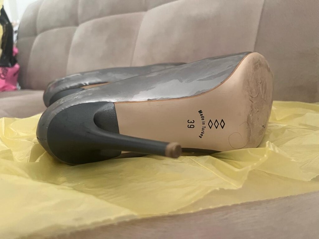 Gümüş stiletto ayakkabı - 4