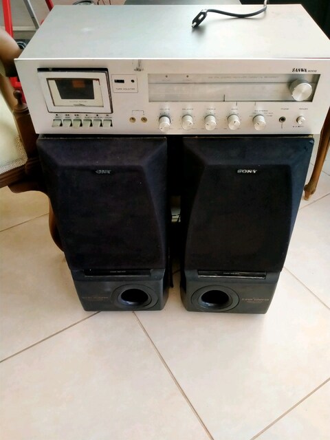 antika sanwa marka radyo kaset çalar ekolayzer