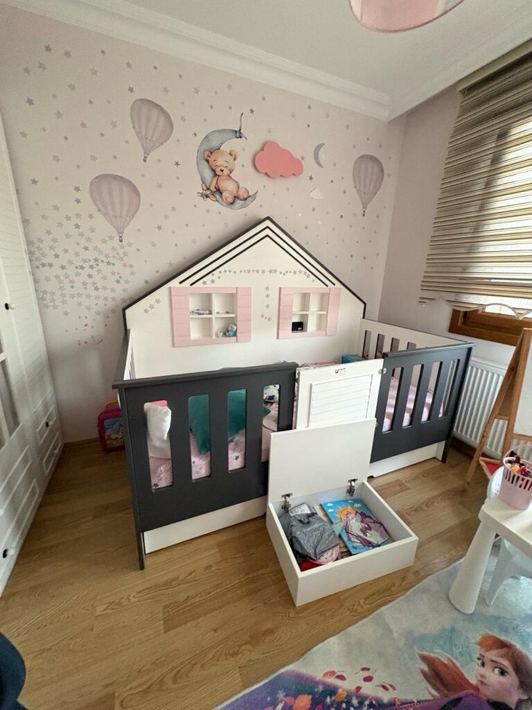Özel Yapım Montessori Çocuk Yatağı 100×200 cm – Ev Tasarımlı, - 3