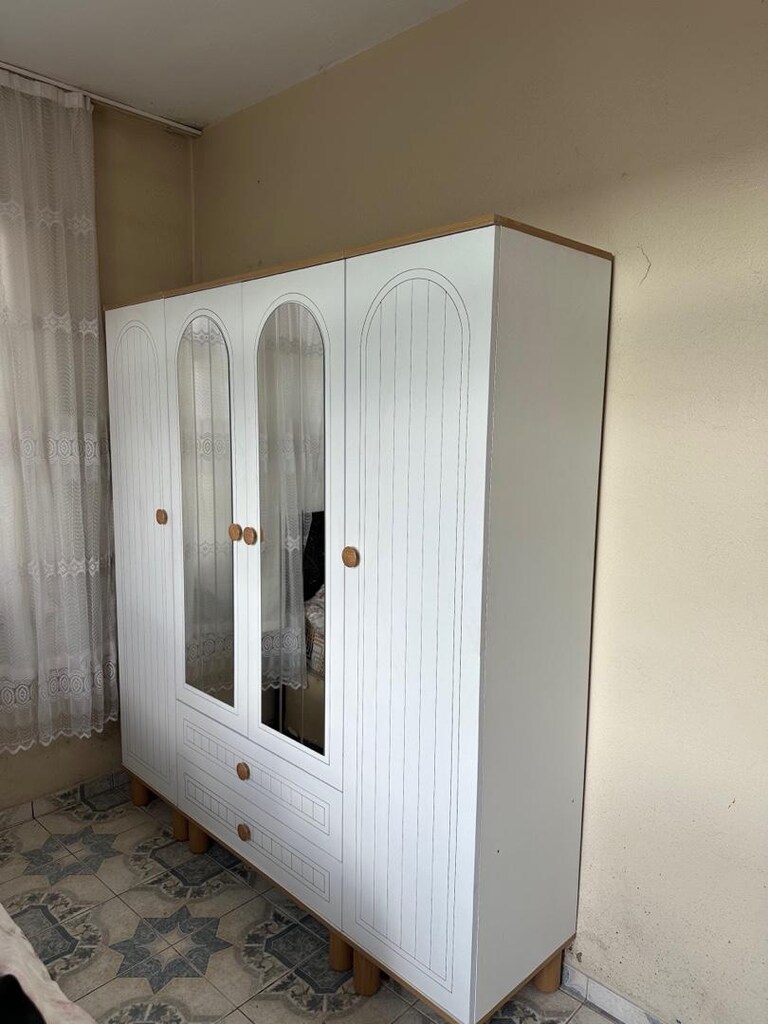 ultra lüks 4 kapaklı 180cm dolap sıfır ürün adrese teslim kapıda ödeme - 2