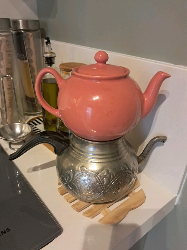 altı bakır üstü seramik çaydanlık takımı - 2
