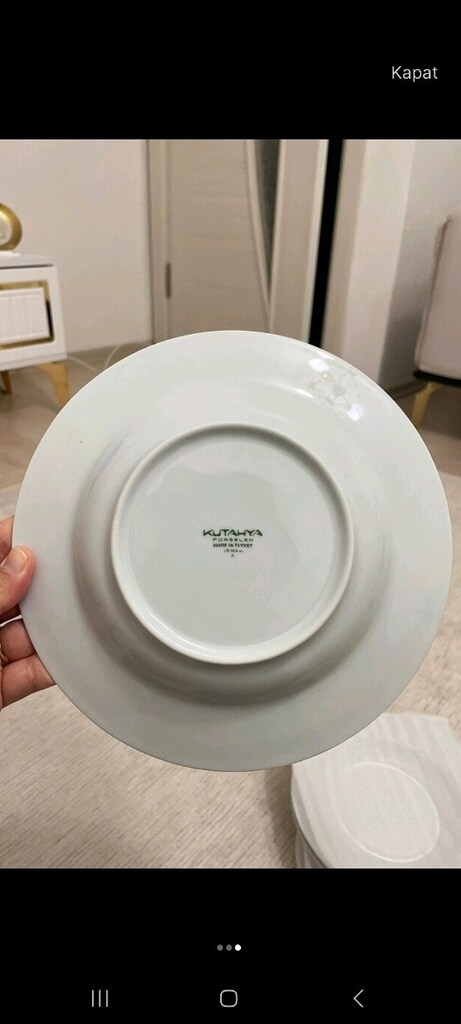 sıfır 6 adet buyük boy Kütahya çukur yemek tabağı - 6