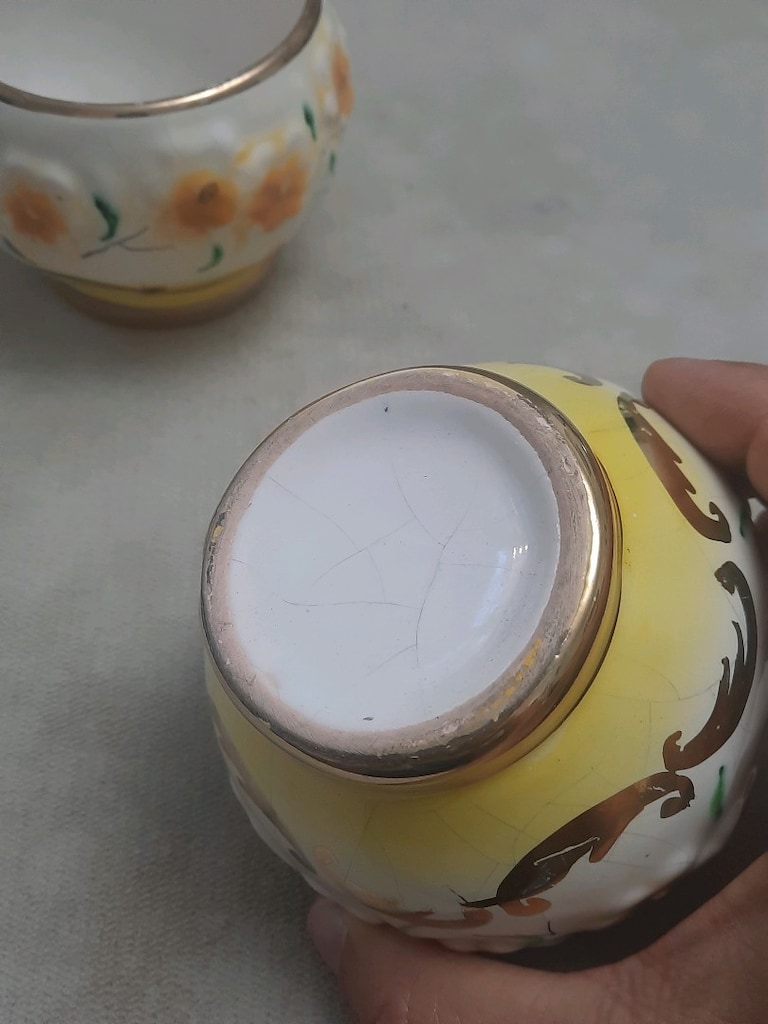 vintage dönem seramik ikili şekerlik - 7