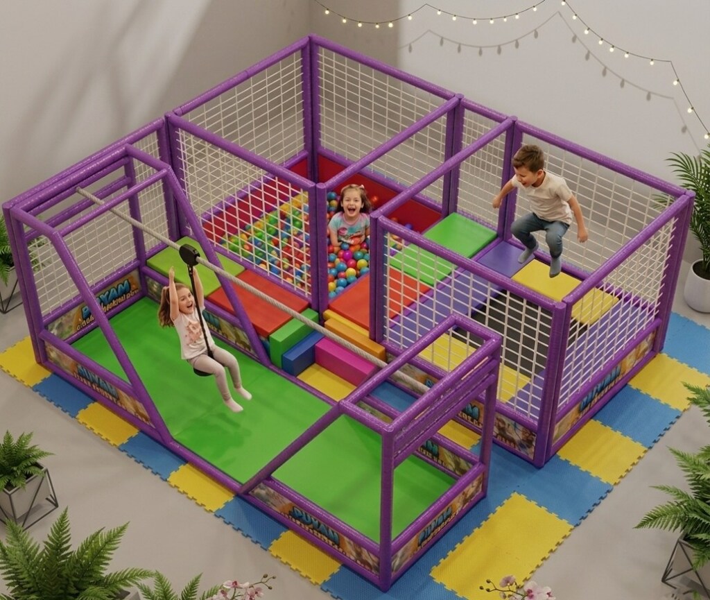 TOP HAVUZU TRAMBOLİN ROLLER KAYDIRAK SOFTPLAY ZİPLİNE PALMİYE - 2