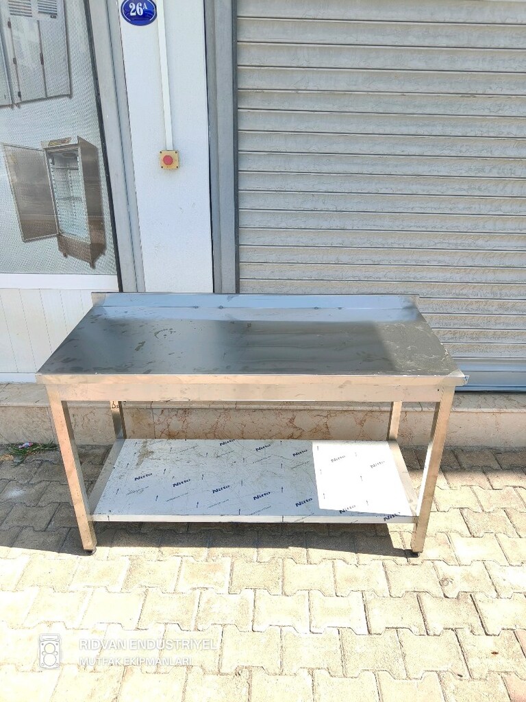 krom çalışma tezgahı hazır mutfak taban raflı krom tezgah - 11