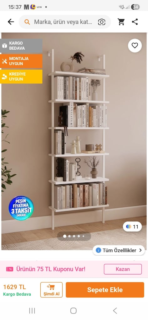 İkı adet beyaz kitaplik( 120×183) - 3