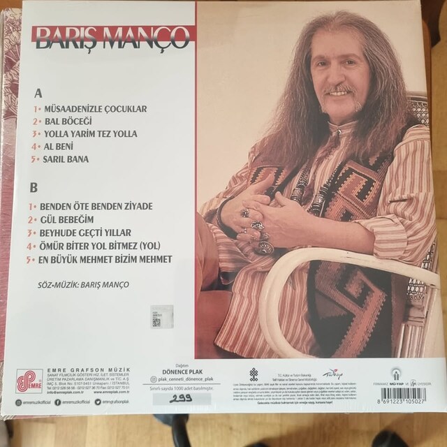 BARIŞ MANÇO AMBALAJLI LONGPLAY PLAKLARI,