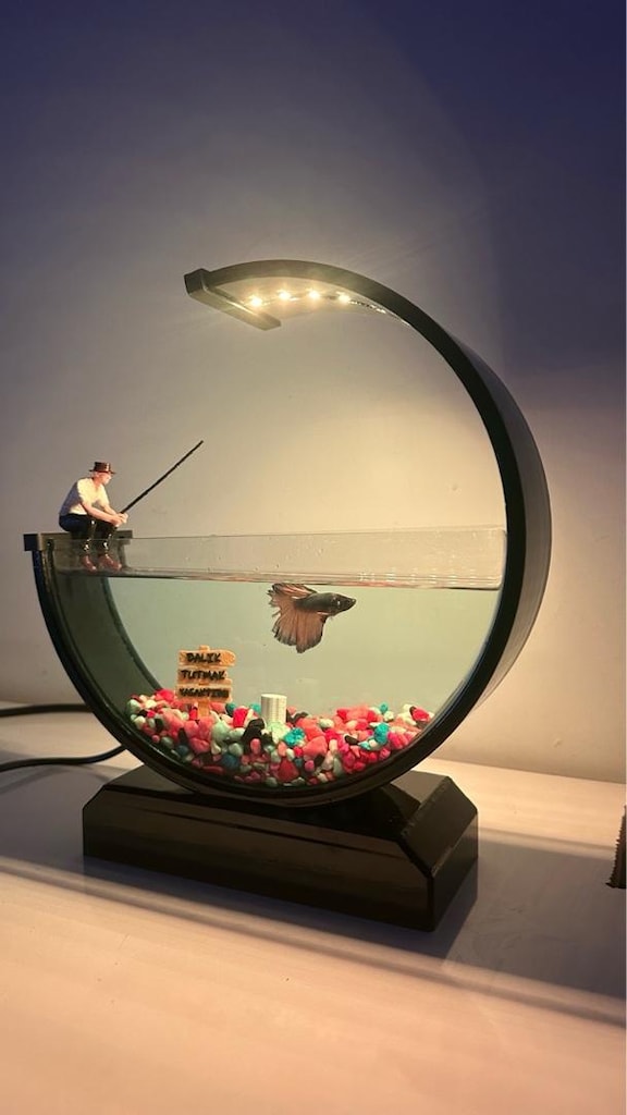 LED Işıklı Modern Tasarım Akvaryum