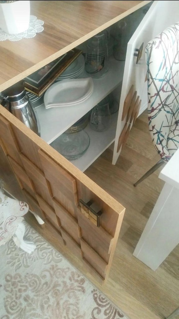 Ceviz Beyaz Gizli Bölmeli Açılır Kapanır Yemek Takımı 6 Sandalye - 7