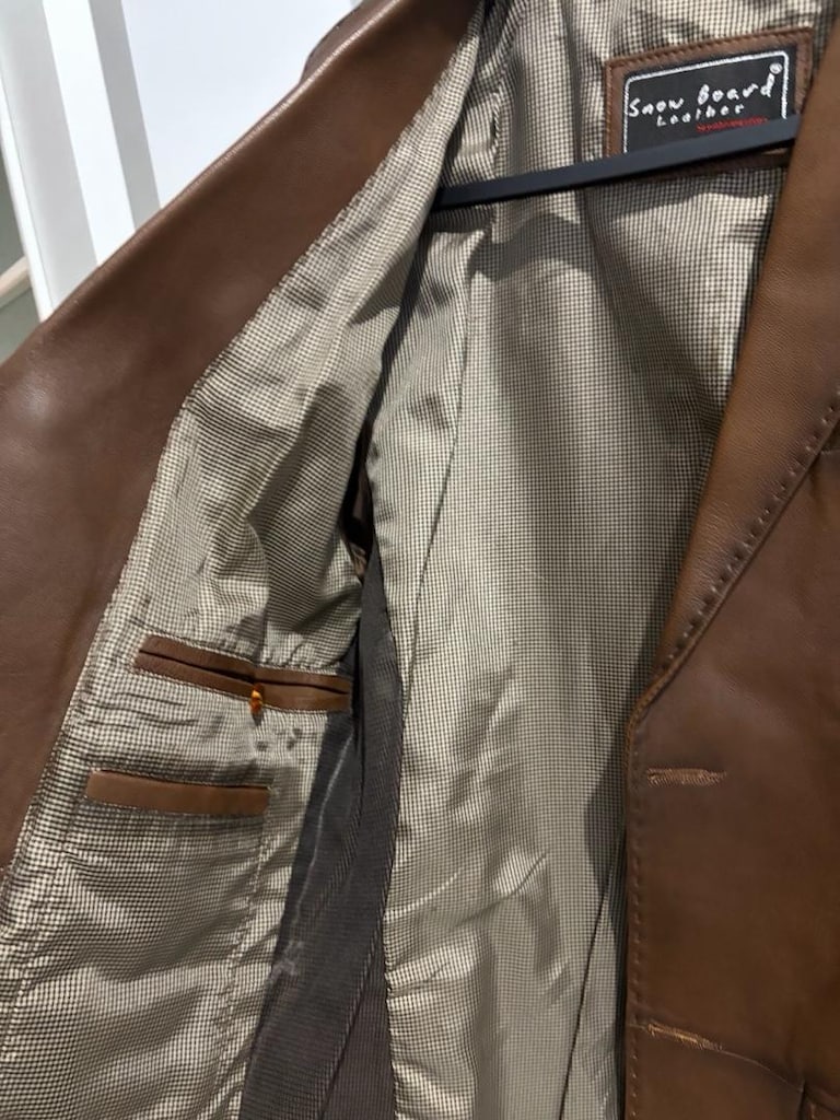 el yapimi blazer hakiki deri ceket - 3