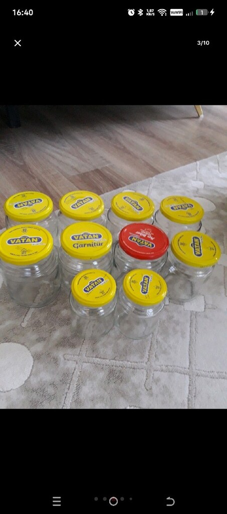 Kavanoz tane 5tl kapaksız,küçük reçellik 4tl,soda şişesi 3tl,sarelle 5 - 11