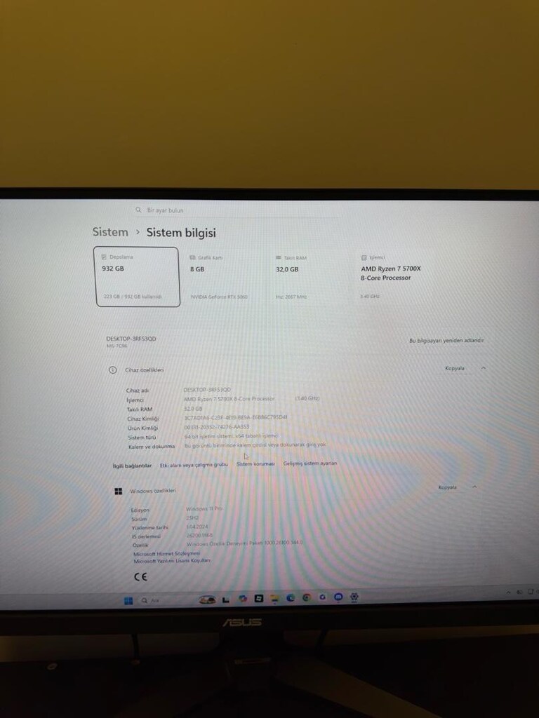 27.02.2026 FATURALI | 1.5 YIL GARANTİLİ | RYZEN 7 5700X + RTX 5060 8GB - 6
