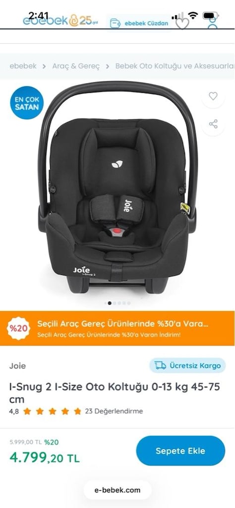 joie bebek oto koltuk, puset - 5