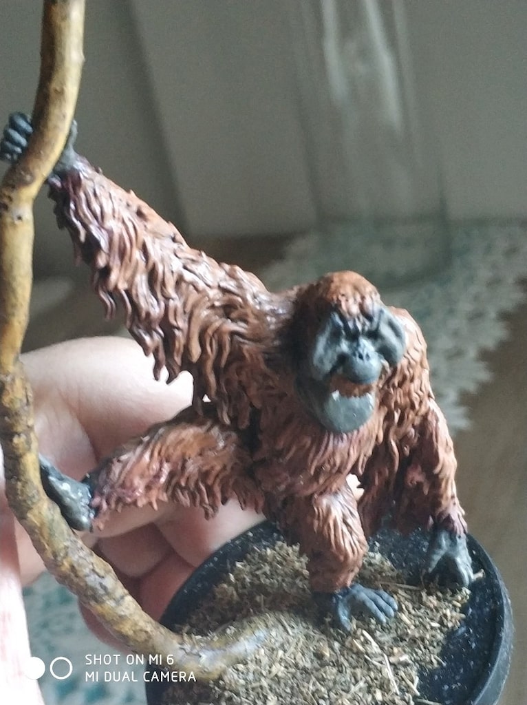 Koleksiyonluk El Boyaması Sumatran Orangutan Minyatürü (FRP / Diorama - 19