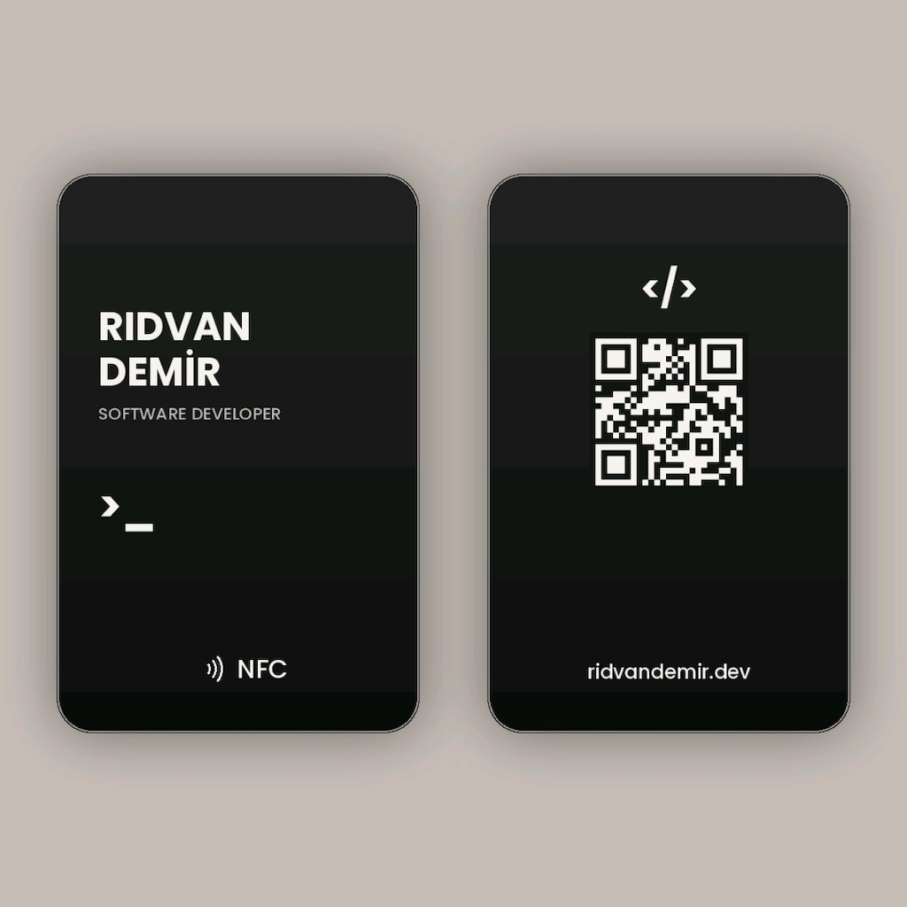 Yazılımcılara Özel NFC Kartvizit - Modern Tasarım - 2