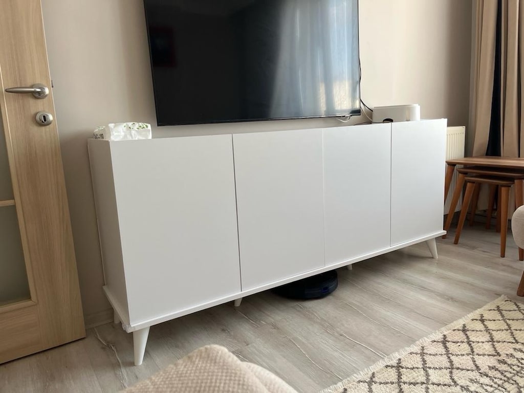 tv alt konsol dolap modern beyaz