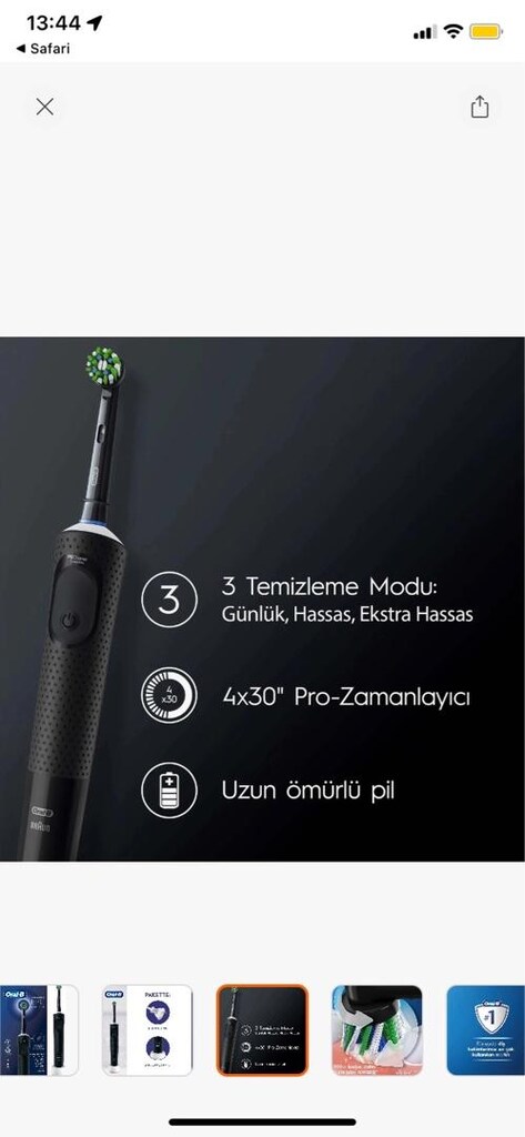 KAPALI KUTU~Oral-B Vitality Pro Siyah Şarjlı Diş Fırçası - 3