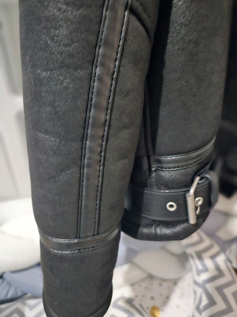 Zara Double-Faced Kürklü Biker Deri Mont - 4