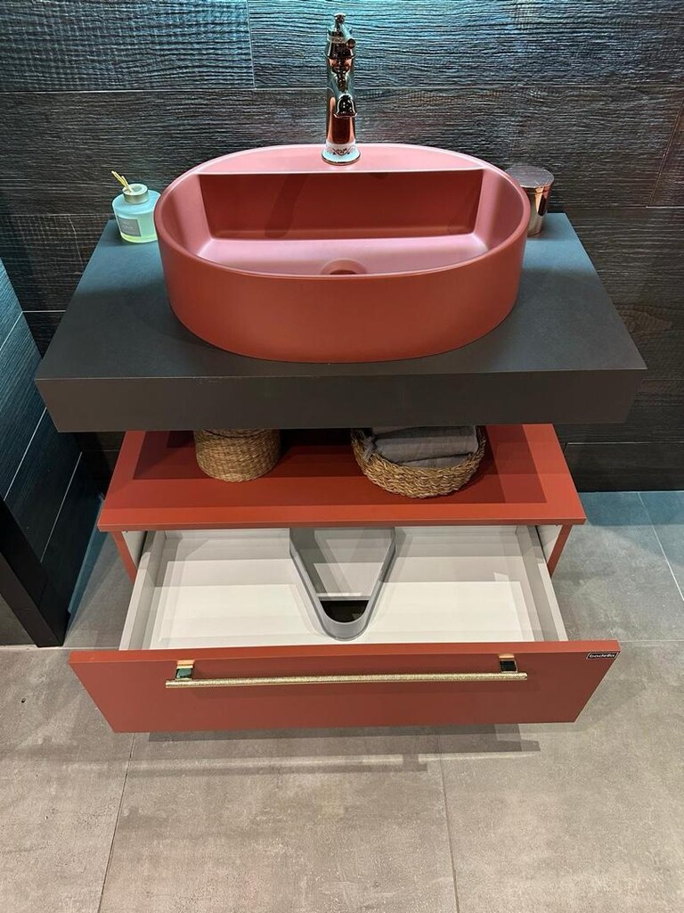Mona Kiremit Çanaklı 85*45 cm Banyo Mobilya Set (SIFIR) - 8