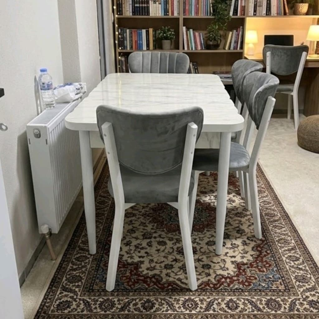 İmalattan Sıfır - Full MDF High Gloss Lüks Yemek Masası Takımı KAÇMAZ - 2