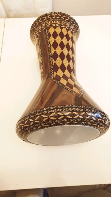 gawharet ağaç kaplamalı darbuka