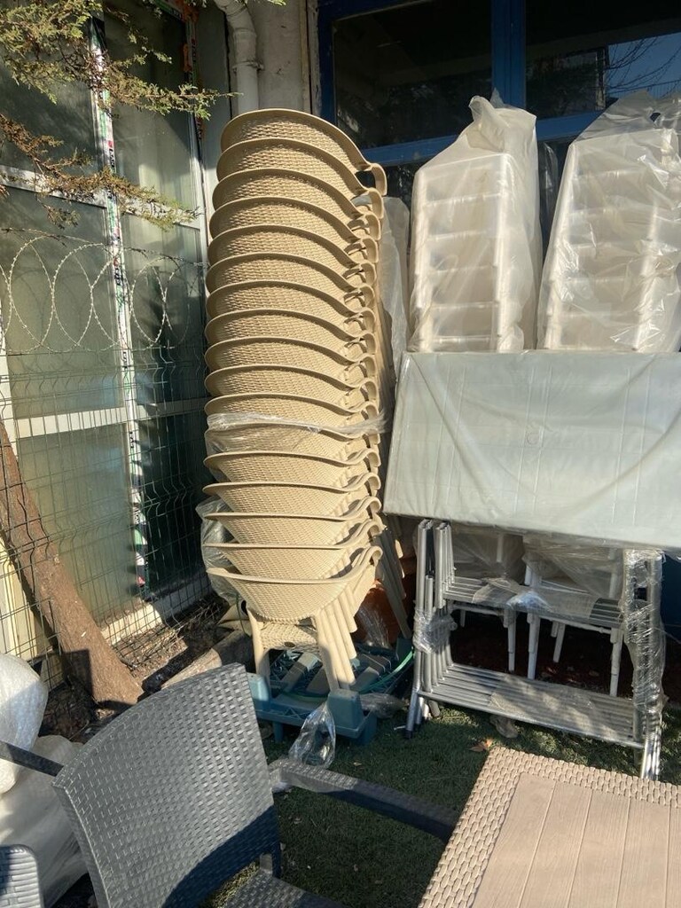 Rattan masa sandalye takımı 6 dandalye 90*150 masa - 5