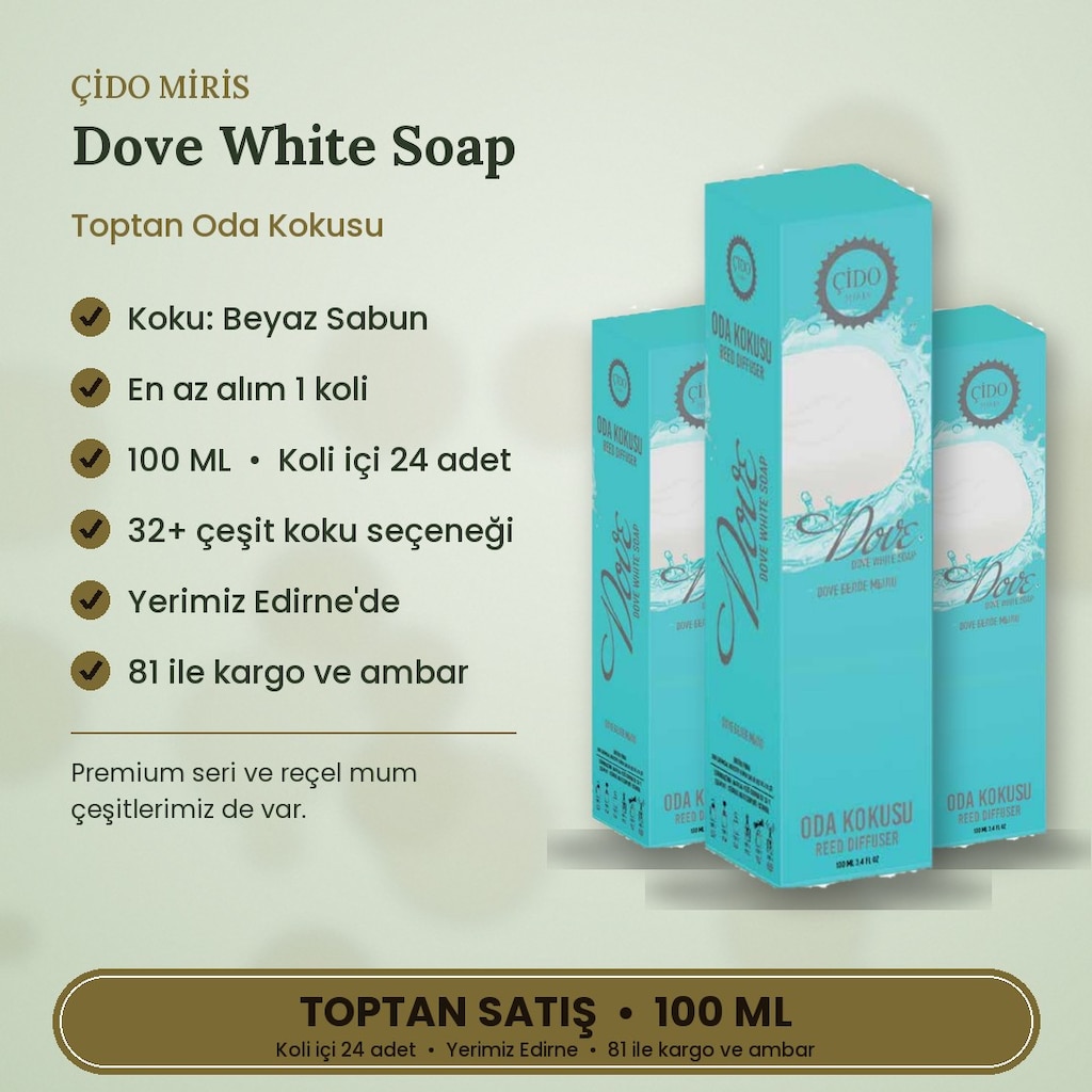 ÇİDO MİRİS DOVE WHİTE SOAP ODA KOKUSU 100ML - TOPTAN - 2