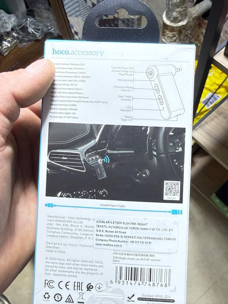 Hoco E58 Bluetooth Araç Alıcısı - 2