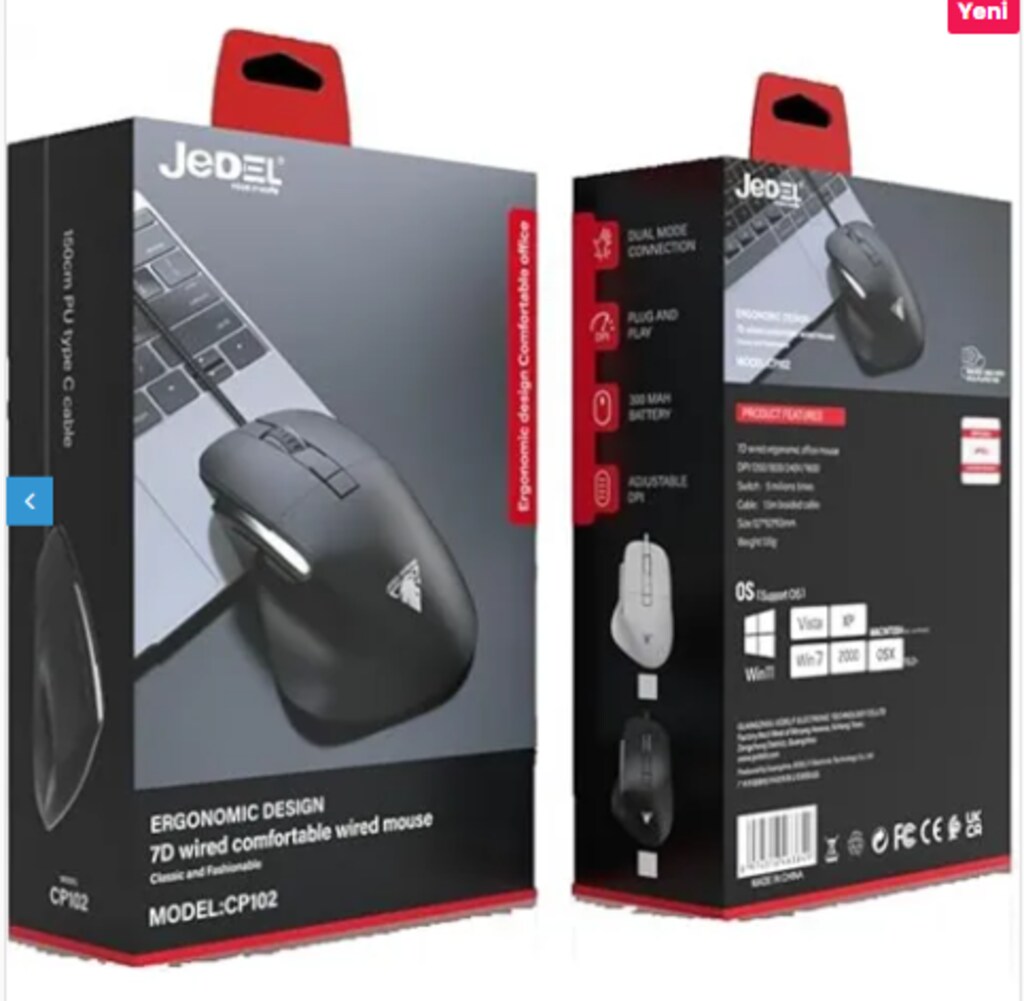JEDEL SİYAH KABLOLU GAMİNG MOUSE - 2