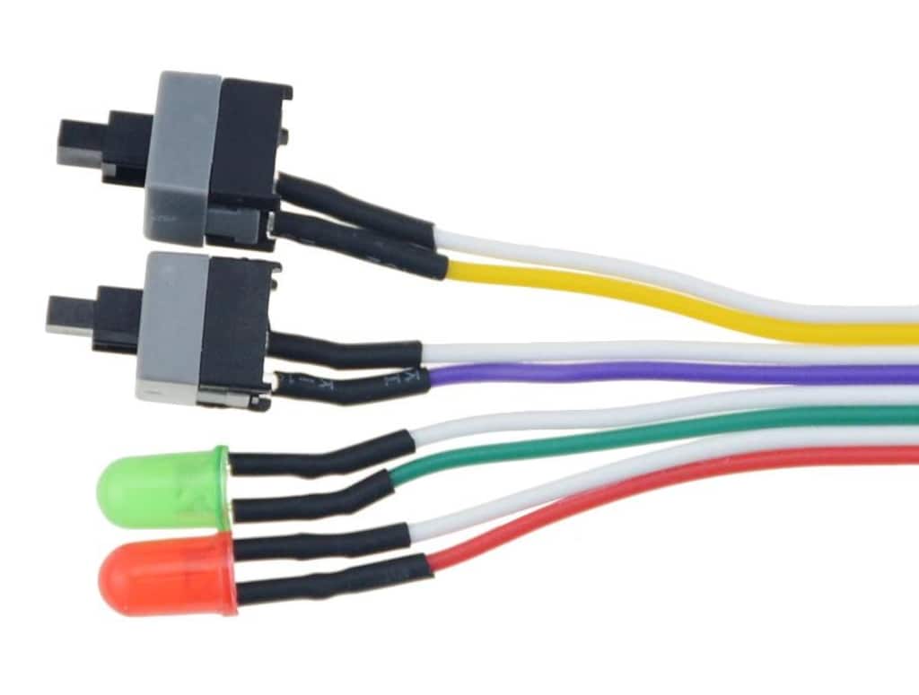 65 cm Anakart LED Işıklı Power & Reset Açma Kapama Buton Tetik Kablosu - 5