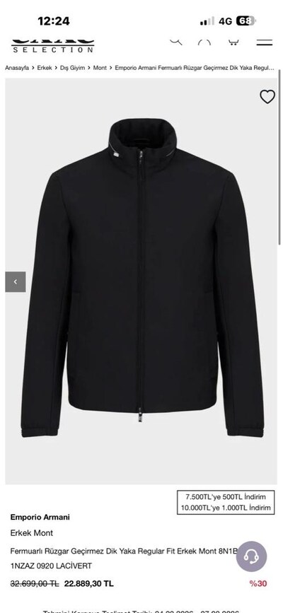 EMPORIO ARMANİ ERKEK MONT