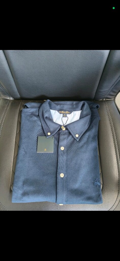ORİJİNAL XXL BROOKS BROTHERS LACİVERT KISA KOLLU ERKEK GÖMLEK! - 2